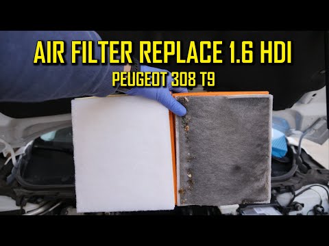 How to replace AIR FILTER PEUGEOT 308 T9 1.6 HDI EURO 5, EURO 6