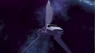 Star Wars Imperial Shuttle 3D Model in a Purple Nebula in a Purple Nebula in Unity 3D