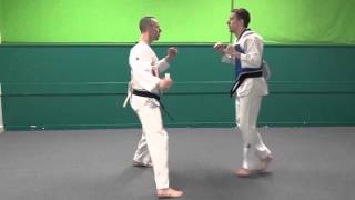 Offline Cover Punch vs Cut Kick - Basic Olympic Taekwondo Sparring Moves