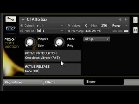 soundsandgear.com checking out Mojo, a dedicated horn section plugin instrument made by Vir2 instruments. Sax, trumpet, trumbone, and clarinet samples.