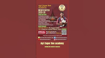 MCAER PG CET/ JRF/ SRF Class #agrisuperbeeacademy