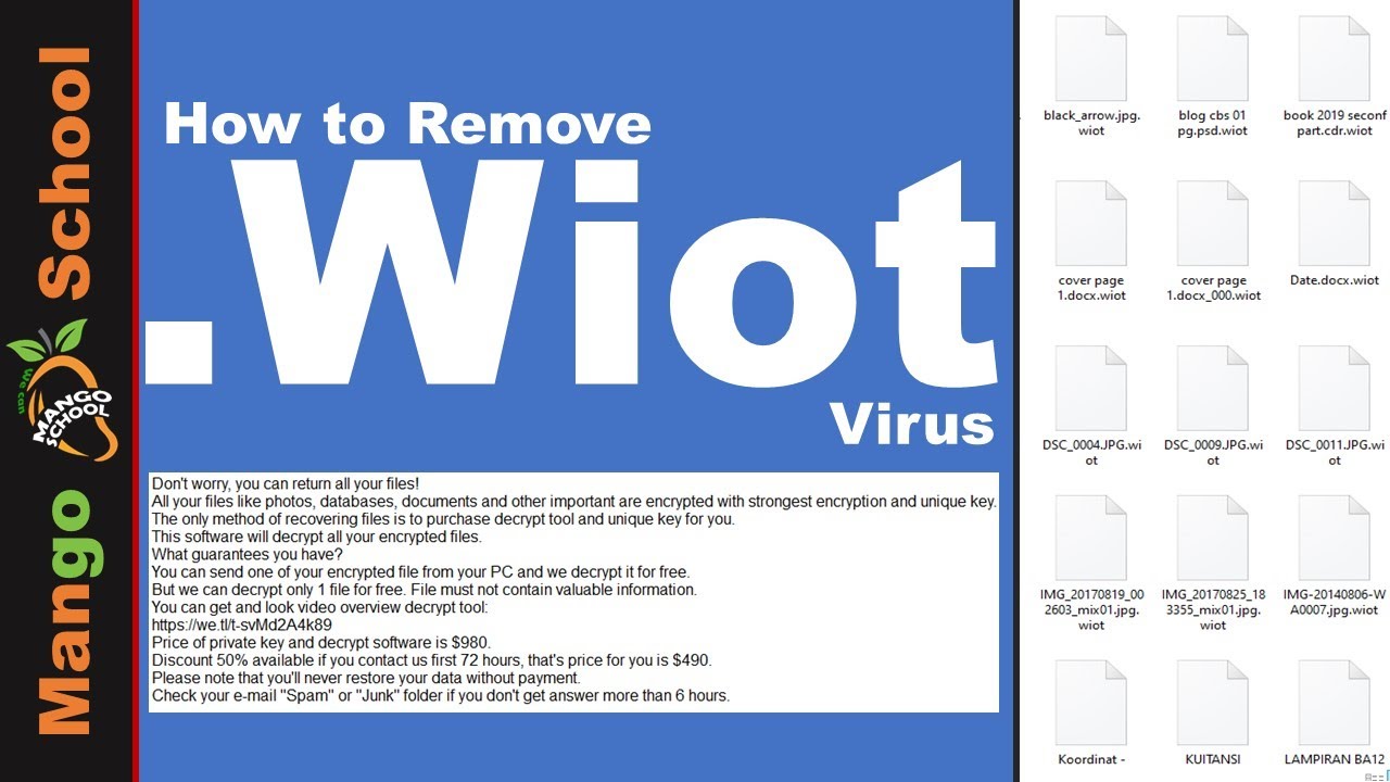 Wiot virus (ransomware). How to decrypt .Wiot files. Wiot File Recovery Guide