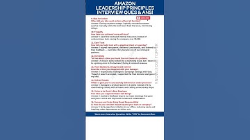 Part #2 Amazon Leadership Principles Interview Questions and Answers