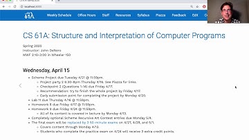 61A Spring 2020 Lecture 32 Video 1