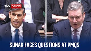 PMQs the day after Rishi Sunak suffered the biggest rebellion of his premiership so far