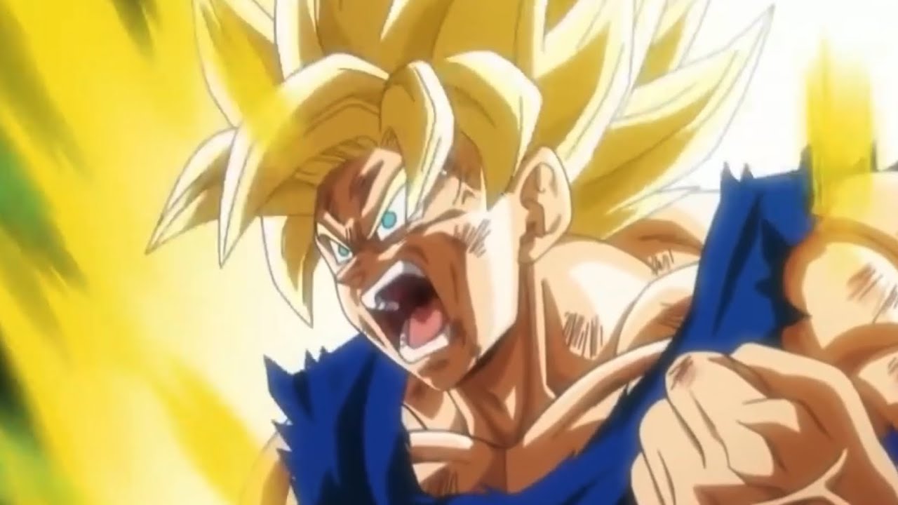Goku transforms into super saiyan 😤 - YouTube