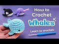How to crochet whales  beginner amigurumi pattern  learn to crochet