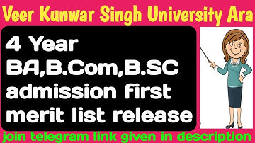 vksu 2023-2027 BA, B.Com , B.SC admission merit list release Vksu 2023 4 year graduation admission