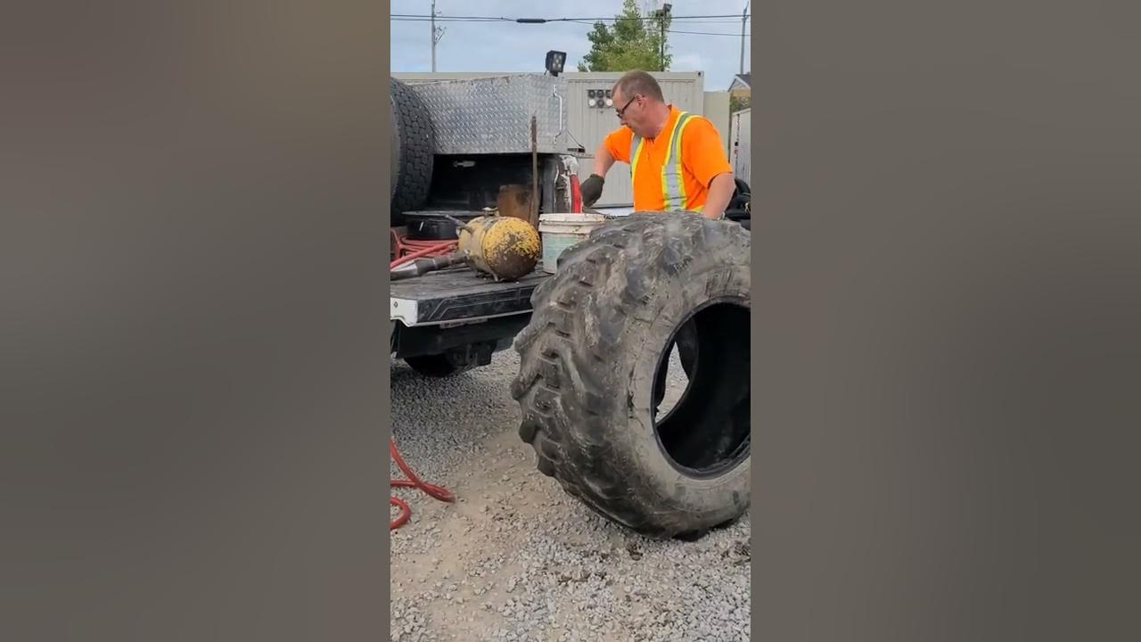 Changing a Backhoe's tire YouTube