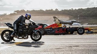 Супергонка! Kawasaki ninja H2r vs болид формулы 1 vs истребитель F16 vs спорткары в Драг гонке!!