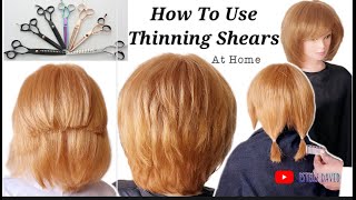 #2 🟣 DIY ✂️HOW TO USE THINNING SHEARS// Straight Haircut// Tips