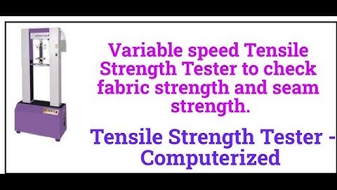 Tensile Strength Tester -Computerized- Working Video| Q-Test | Amith Garment Services