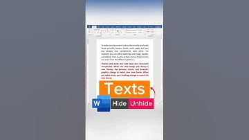 Hide & Unhide Texts in MS Word | MS Word Hide/Unhide tutorial. #msword