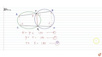 Two circles intersect each other at the points P and Q. Two straight lines through P and Q in