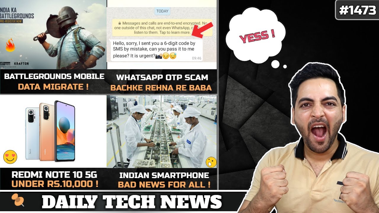 Battlegrounds Mobile India Good News,WhatsApp OTP Scam,Smartphone Bad News India,realms Narzo 5G