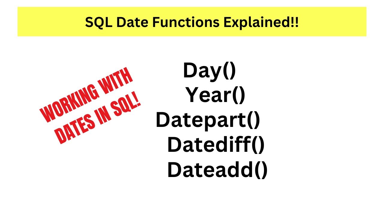 SQL Working With Dates! - YouTube