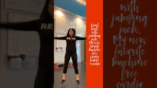 Front kick with jumping jack. My new favorite machine free cardio bump! #cardio