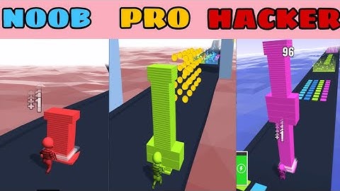 NOOB vs PRO vs HACKER in Stack Colors ❤️ All Levels Gameplay, NEW Games iOS, Android