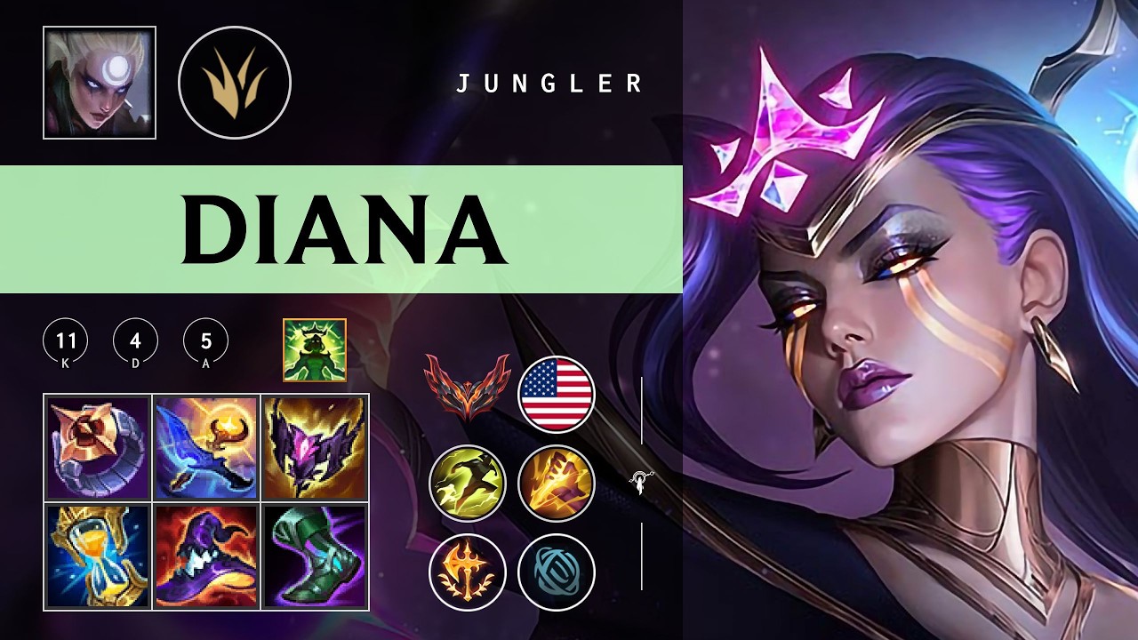 Diana Jungle vs Rengar - NA Grandmaster Patch 26.03