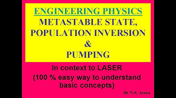 METASTABLE STATE , POPULATION INVERSION AND PUMPING ( BASIC CONCEPTS OF LASER)