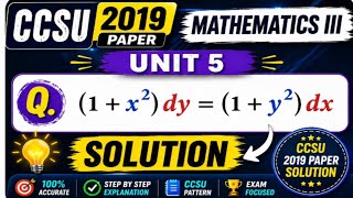 #CCSU#BCA(4thsem)#priviousyearquestionpapersolution#UNIT-5 (first ordinary differential equation)