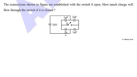 The connections shown in figure are established with the switch S open. How much charge will flow
