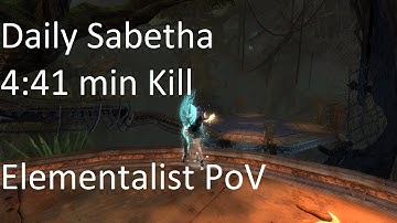 Gw2 [qT] Daily Sabetha 4:41 min Kill [4:19 min left] | Elementalist PoV (STAFF FA) [OLD]