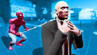 Spiderman strangles Hitman with webs... (Boneworks VR Multiplayer)