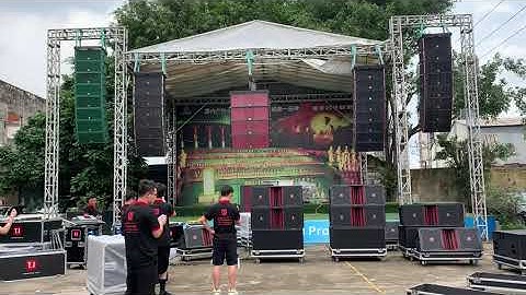 T.I Audio Double 15 inches three-way line array in testing