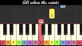 Video thumbnail of "Traditional song -  When the saints go marching in (very easy piano for children or begginers)"