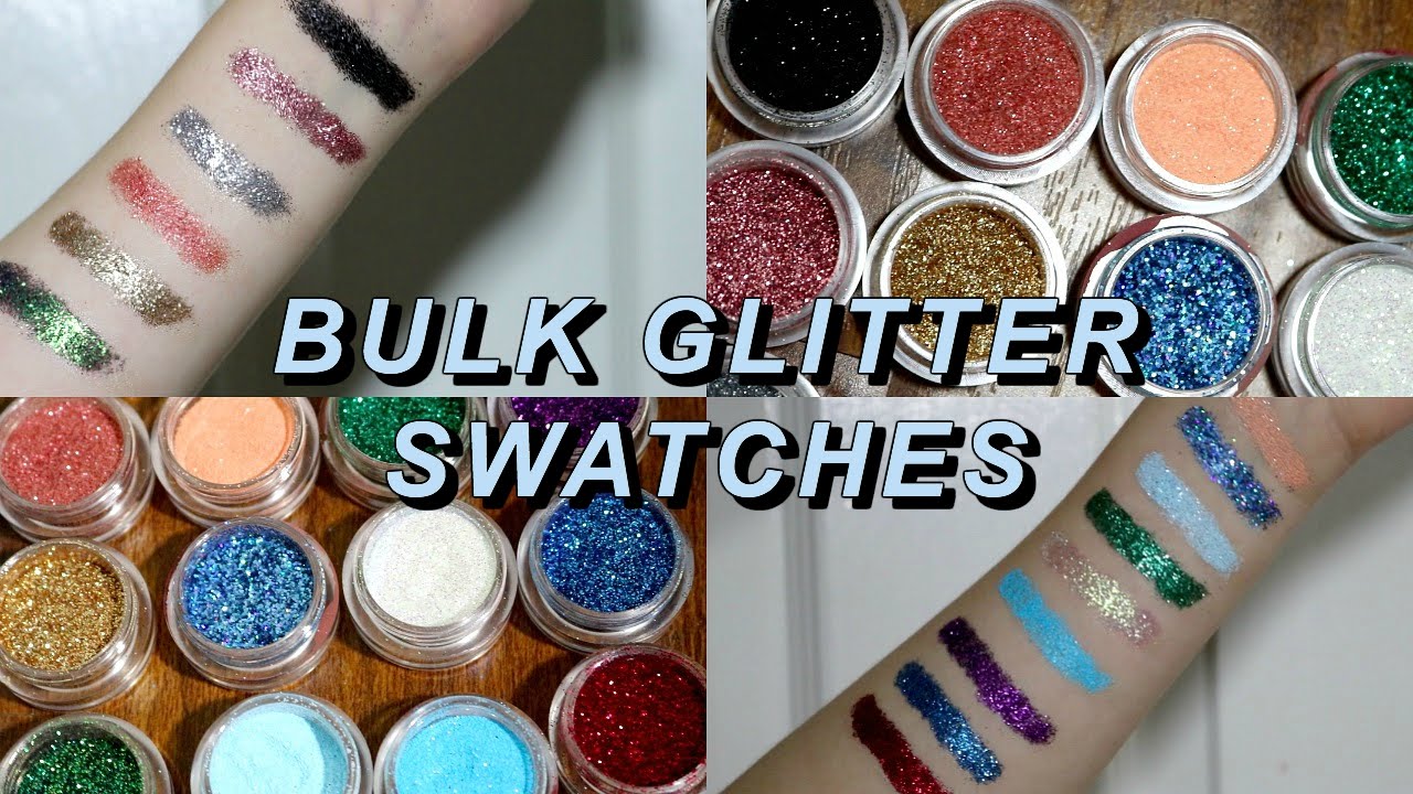 BULK GLITTERS (GLITTER MY WORLD) COSMETIC GLITTER SWATCHES YouTube