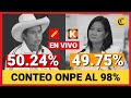 🔴Resultados oficiales ONPE al 98%: Pedro Castillo 50.24% y Keiko Fujimori 49.75% | El Comercio