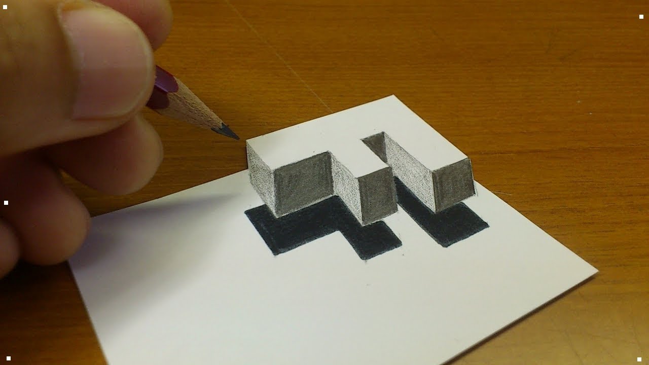 3D f !! How to draw a 3d f with a pansil (very easy) - YouTube