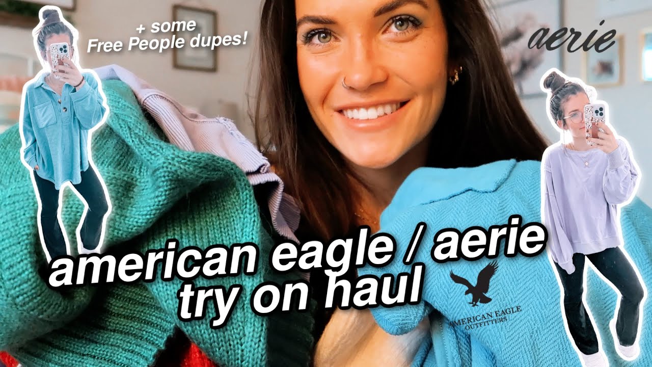 american eagle / aerie try on haul // + some Free People dupes! 