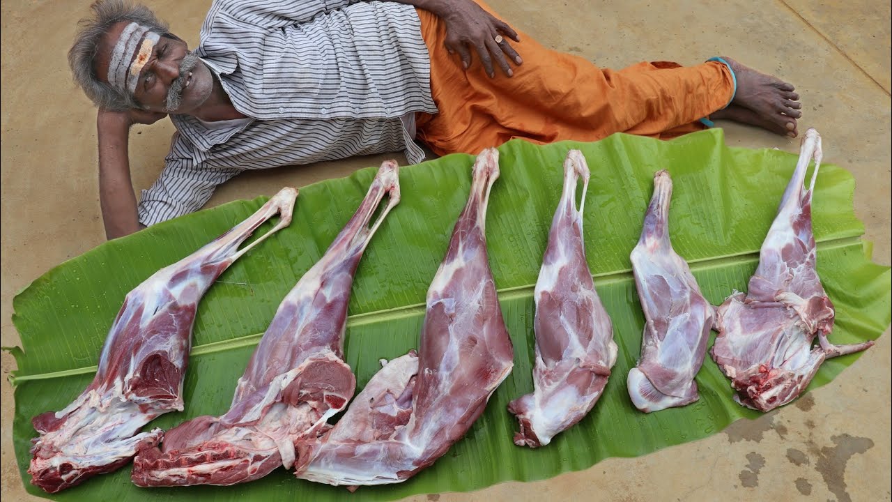 Fried Mutton Leg Prepared by my Daddy Arumugam / Village food factory