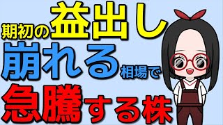 期初の益出しから崩れる相場の中で短期資金が集中して急騰する銘柄とは