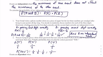 Algebra 2: 10.2: Independent and Dependent Events