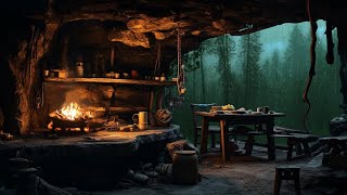 Download Lagu Trapped in a Cave | Rain Sounds, Thunder \u0026 Crackling Fireplace for Sleep,Study, Meditation |12 Hours MP3