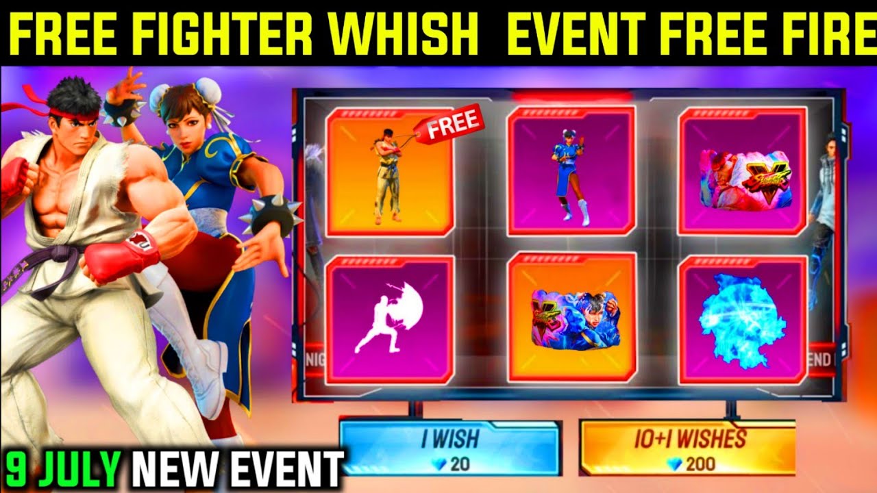 Free fighter wish event free fire/9 july new event/ff new event/ freefire new event