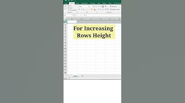 Increase Rows Height & Column Width in Excel | #excel