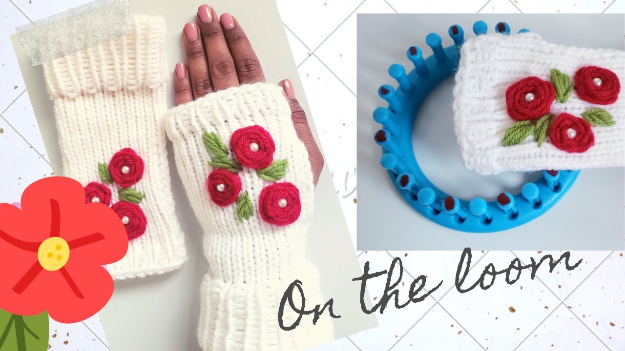 Loom Knit Fingerless Gloves (Homemade Knitting Loom) - Happy Hooligans