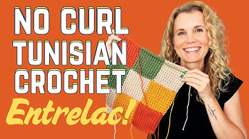 Tunisian Crochet Entrelac Made Easy with THIS Stitch. Goodbye Curling!