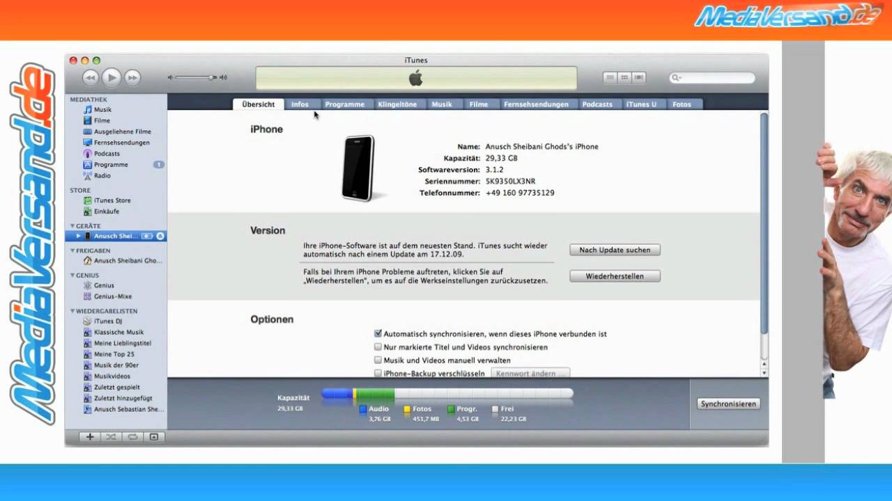 Apple iPhone 3G/S Erstinstallation und Anmeldung iTunes Tutorial von ...
