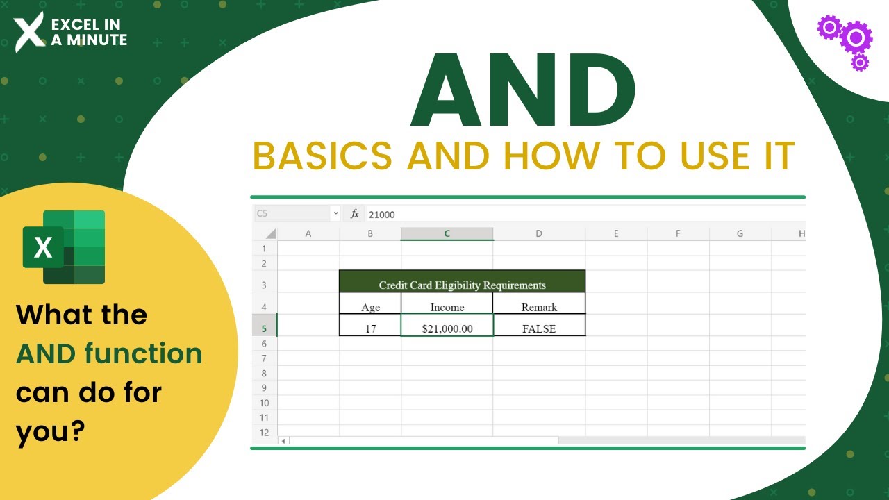 THE AND FUNCTION IN EXCEL: BASICS AND HOW TO USE IT BY EXCEL IN A ...