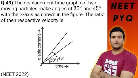 The displacement time graph of two moving particles make angles of 30 and 45 degrees with x axis as