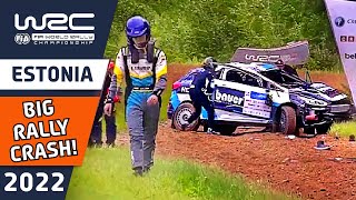 BIG Rally Crash! Ford Fiesta Rally Car Crash and Roll Over at WRC Rally Estonia 2022