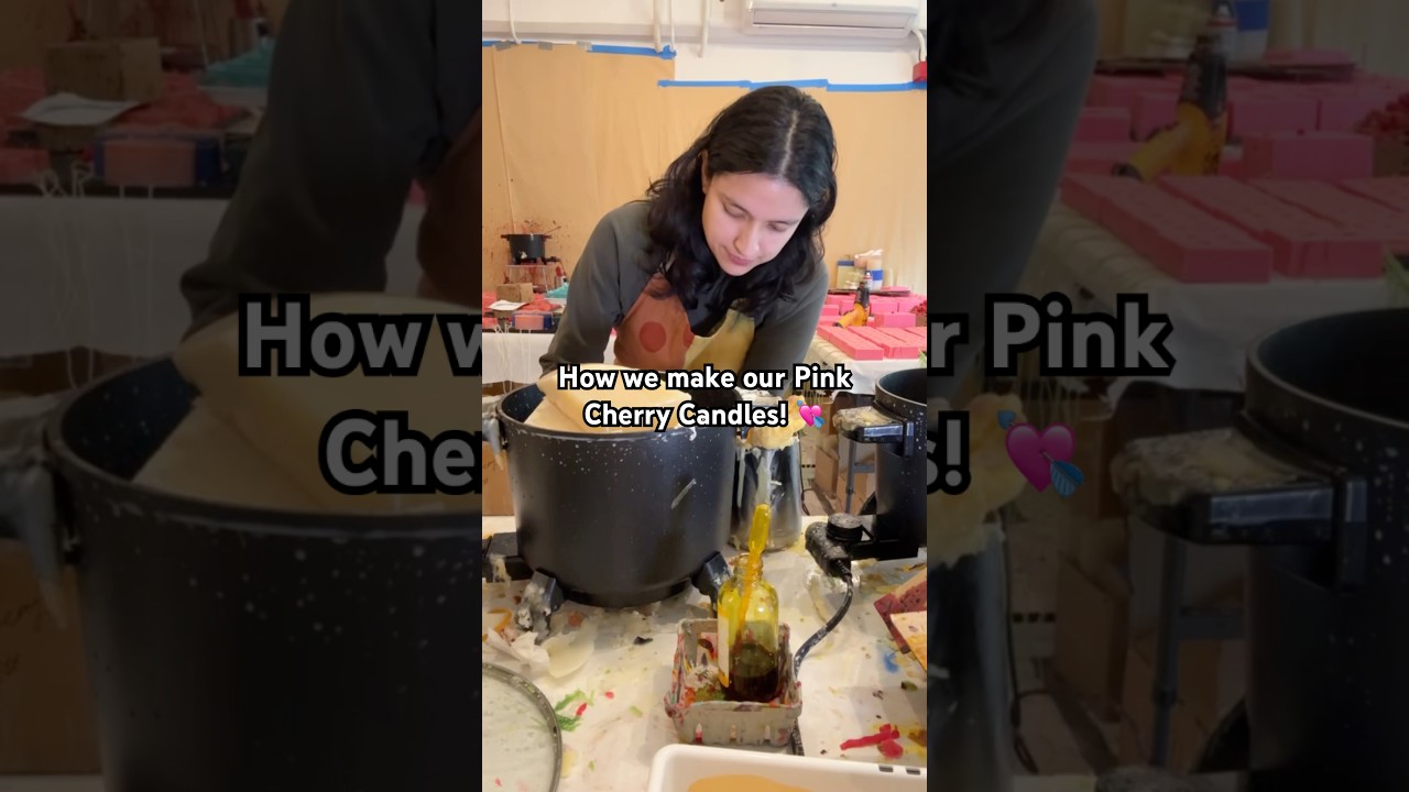 How we make our Valentine’s Day Pink Cherry Candles! 