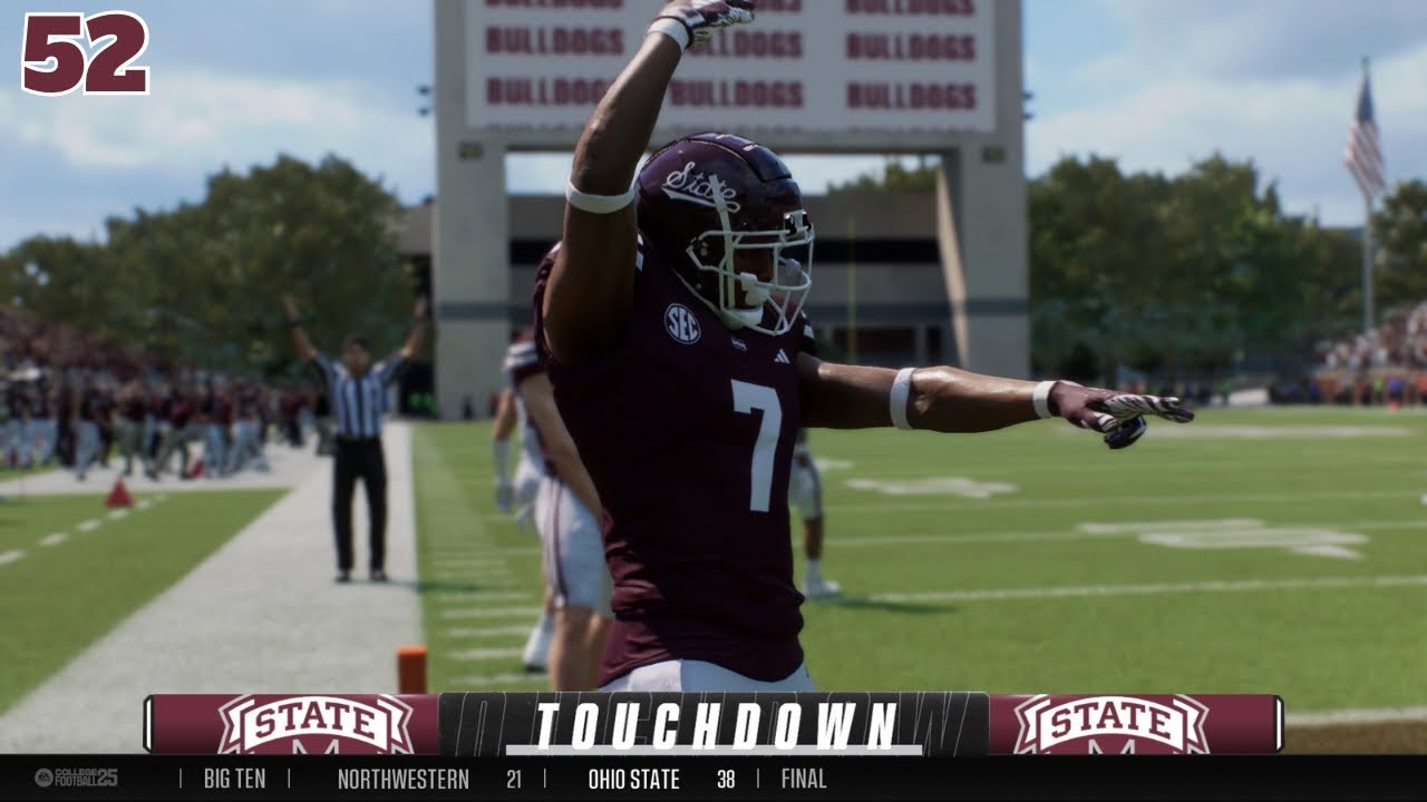 College Football 25 Gameplay - Mississippi State vs South Carolina - Full Gameplay