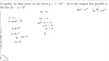 At what point on the curve is the tangent line parallel to the line
