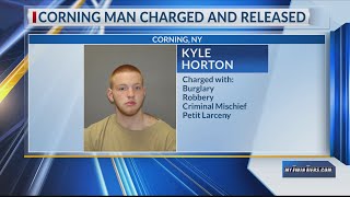 Corning man charged with robbery, other offenses and released